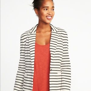 Classic Striped Knit Blazer for Women, Size Medium